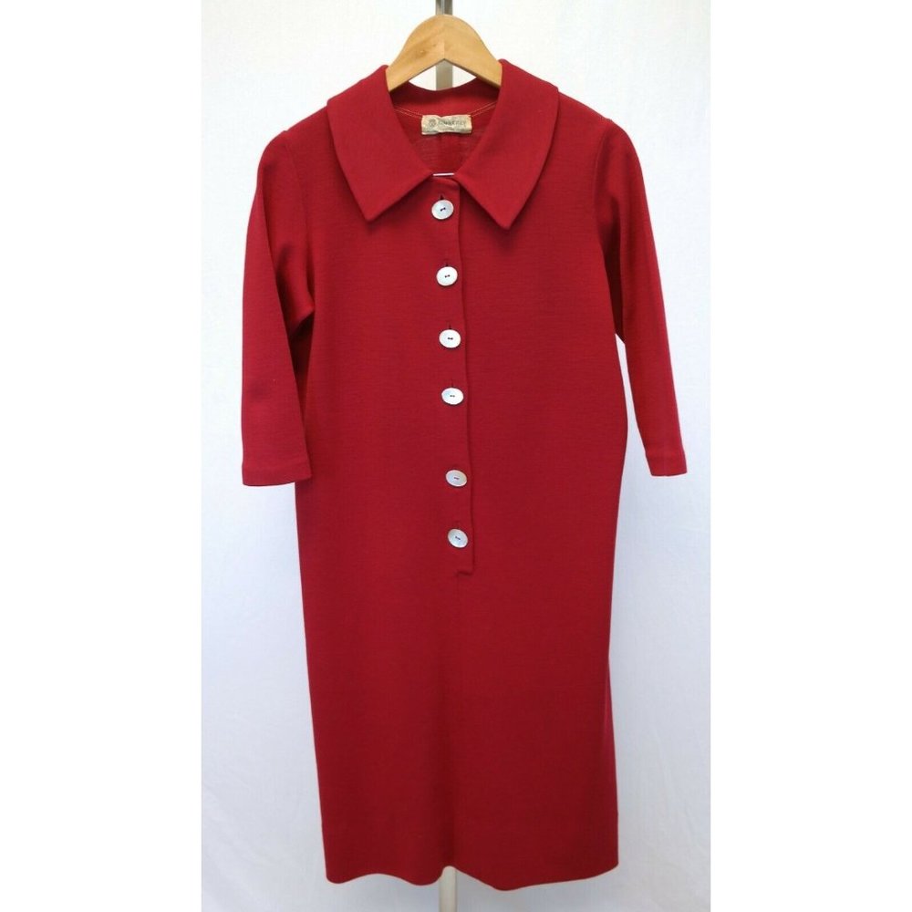 EUC VTG Kimberly Dress | Red, 100% Pure Wool